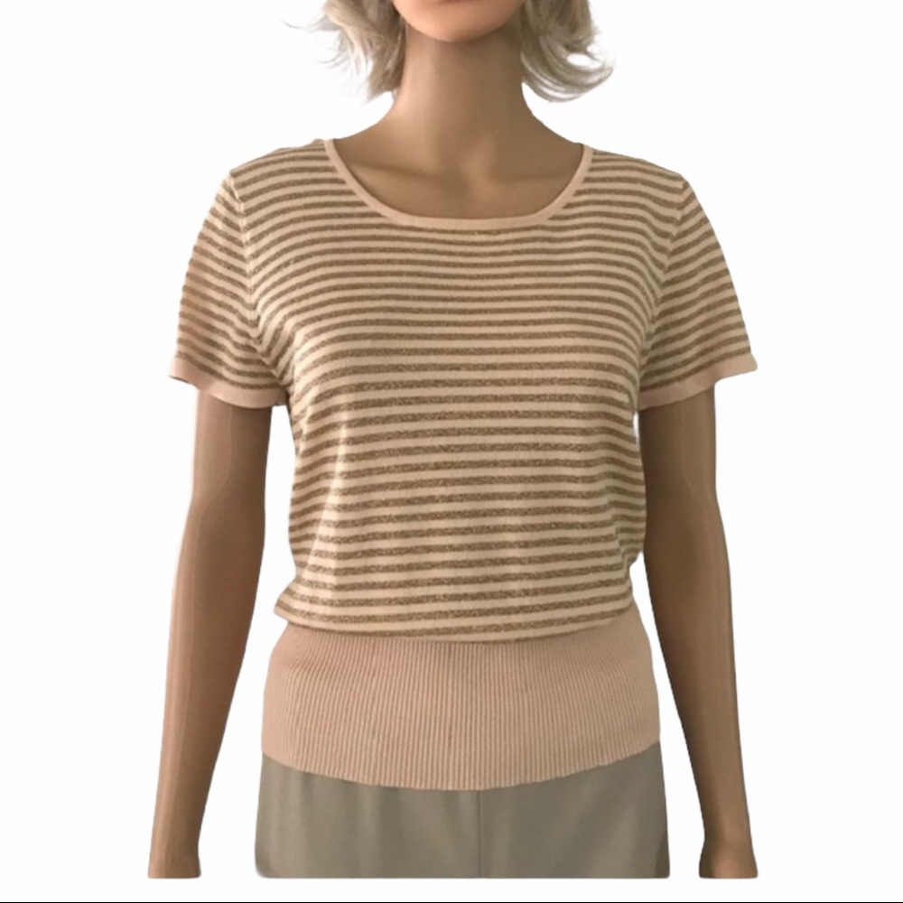 Lou Lou gold stripe sheer top
